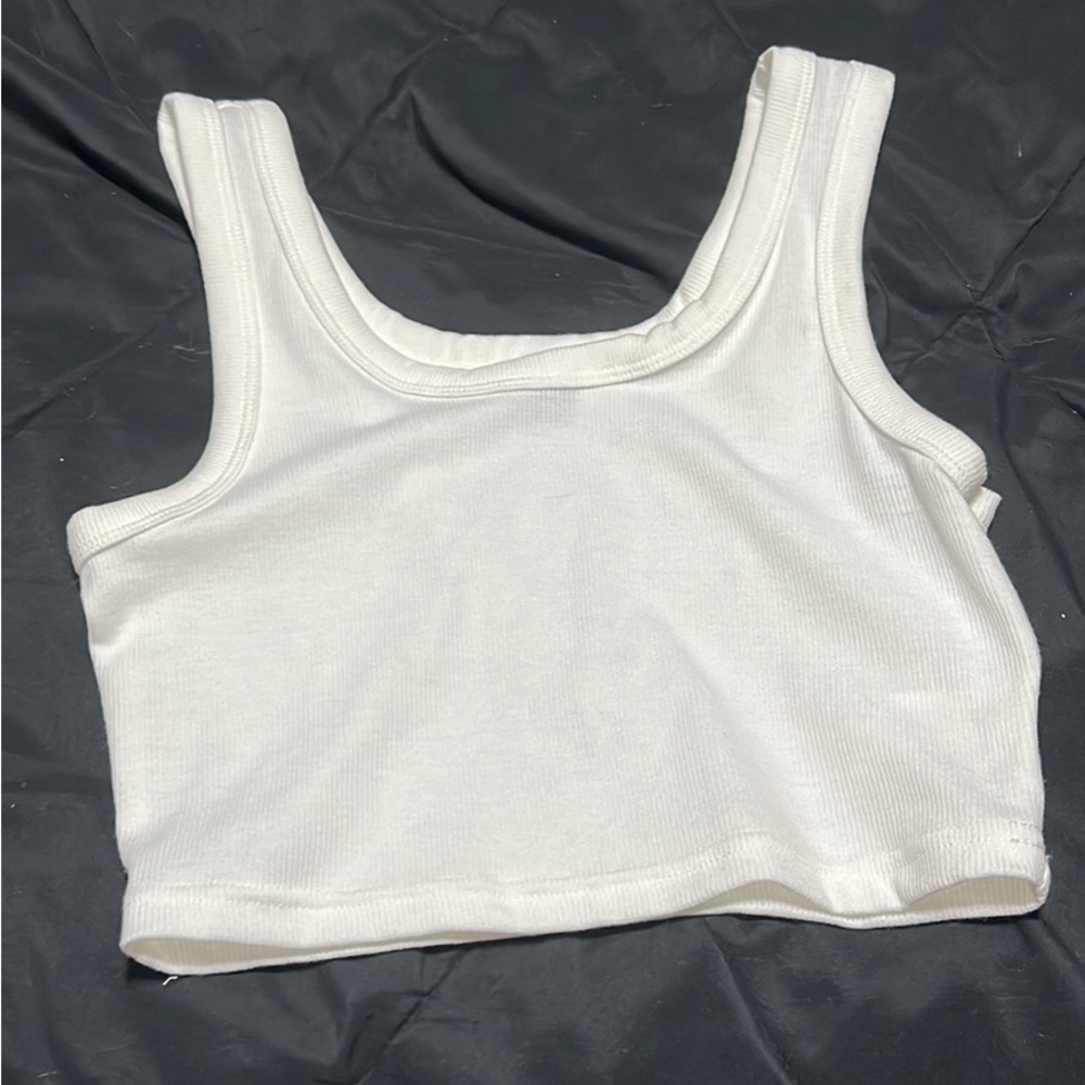 Plain white crop top